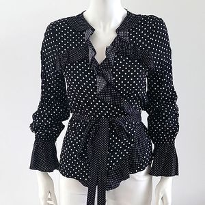 H&M POLKA-DOT wrap around blouse